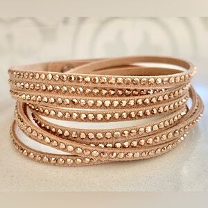 Touchstone Crystal Wrap Star Bracelet, Golden Blush